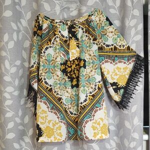 Uncle Frank Multicolor Bohemian Blouse Tunic size Small